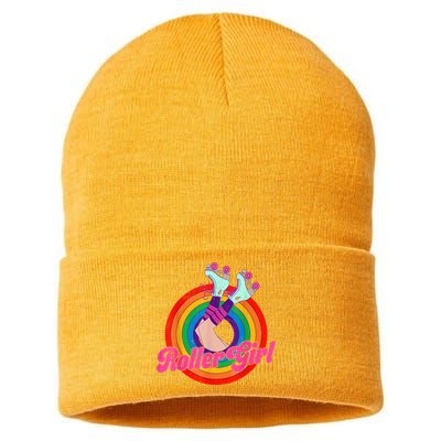 Roller Girl Skater Skating Retro Vintage 70s 80s Skates Sustainable Knit Beanie