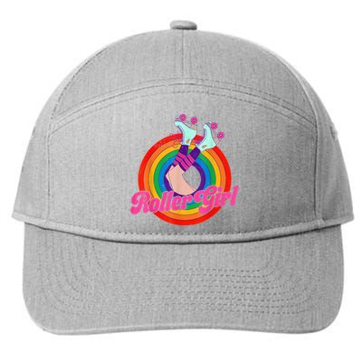 Roller Girl Skater Skating Retro Vintage 70s 80s Skates 7-Panel Snapback Hat