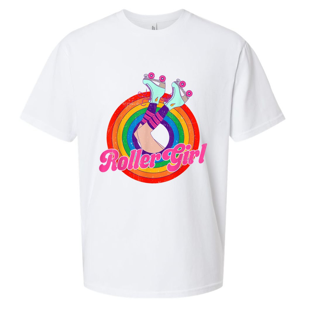 Roller Girl Skater Skating Retro Vintage 70s 80s Skates Sueded Cloud Jersey T-Shirt