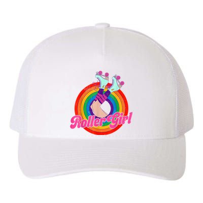 Roller Girl Skater Skating Retro Vintage 70s 80s Skates Yupoong Adult 5-Panel Trucker Hat