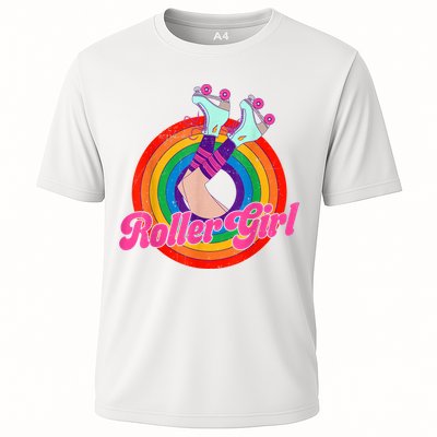 Roller Girl Skater Skating Retro Vintage 70s 80s Skates Performance Shirt