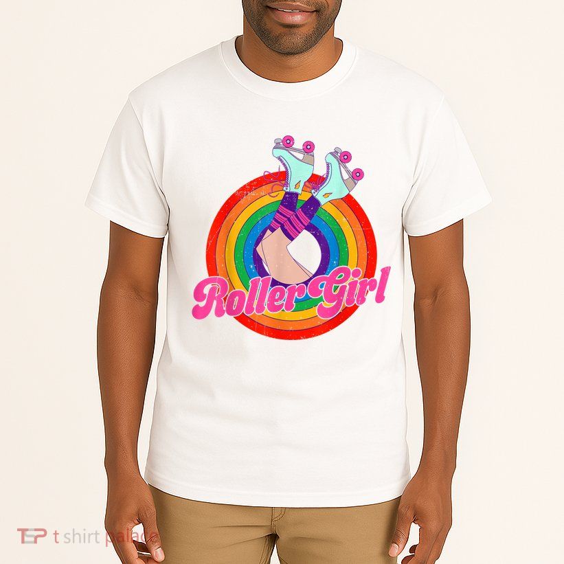 Roller Girl Skater Skating Retro Vintage 70s 80s Skates Tall T-Shirt