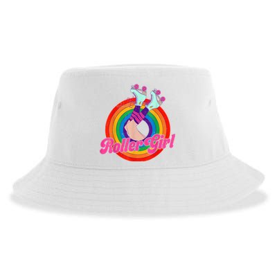 Roller Girl Skater Skating Retro Vintage 70s 80s Skates Sustainable Bucket Hat