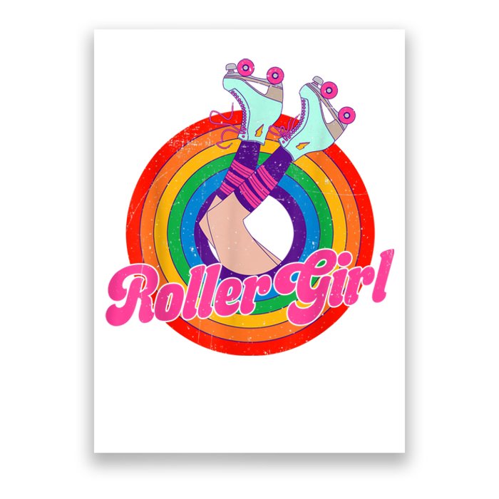 Roller Girl Skater Skating Retro Vintage 70s 80s Skates Poster