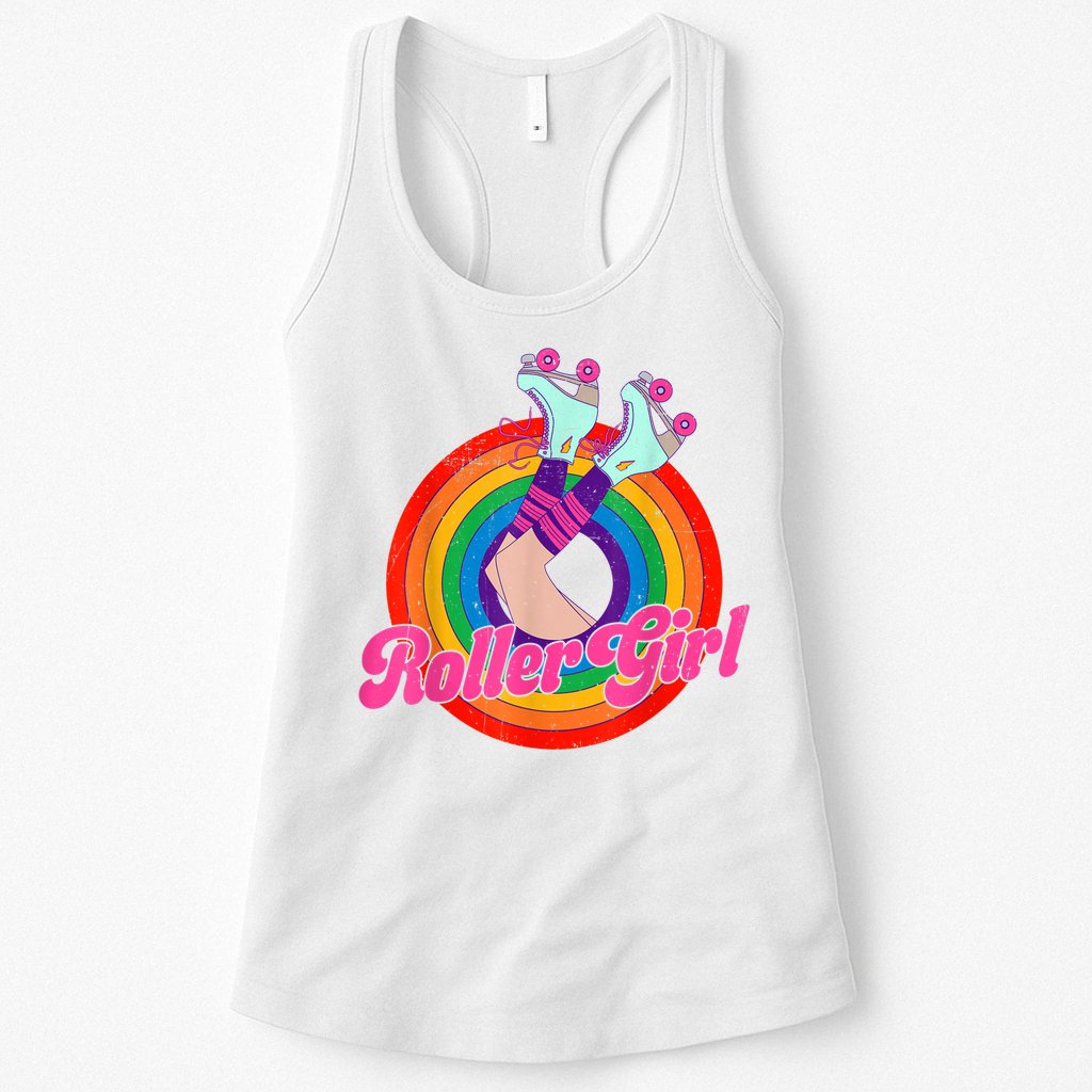 Roller Girl Skater Skating Retro Vintage 70s 80s Skates Womens Tank Top