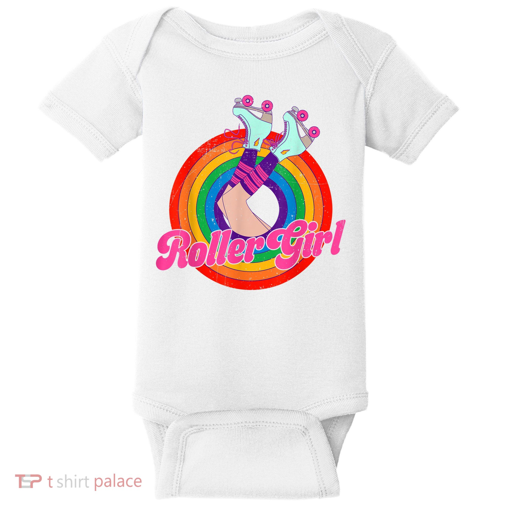 Roller Girl Skater Skating Retro Vintage 70s 80s Skates Baby Bodysuit