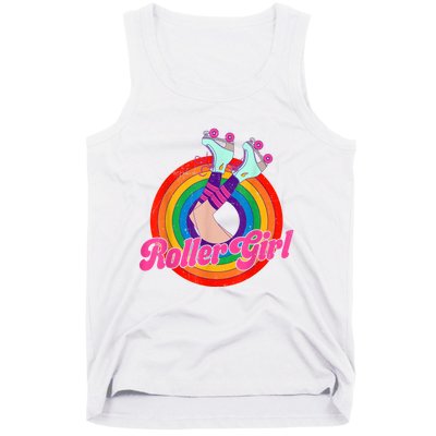 Roller Girl Skater Skating Retro Vintage 70s 80s Skates Tank Top