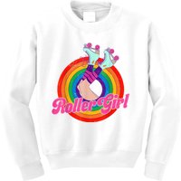 Roller Girl Skater Skating Retro Vintage 70s 80s Skates Kids Sweatshirt