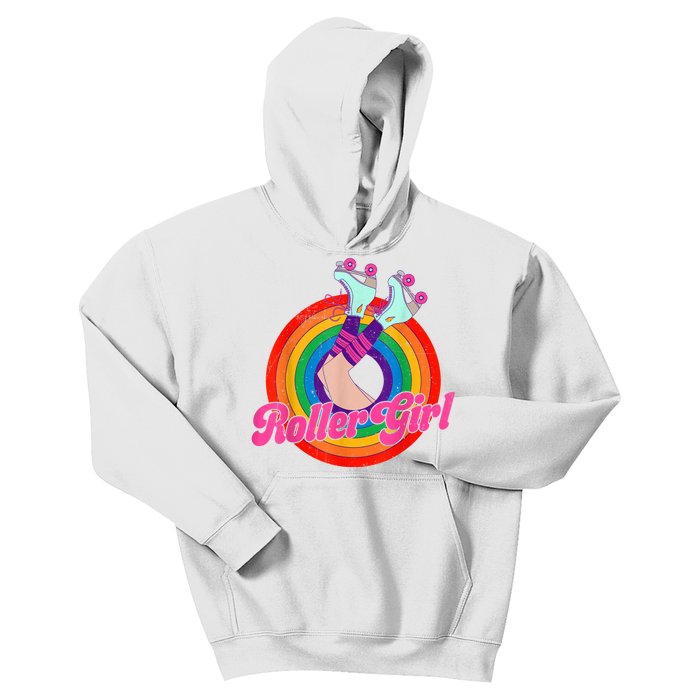 Roller Girl Skater Skating Retro Vintage 70s 80s Skates Kids Hoodie