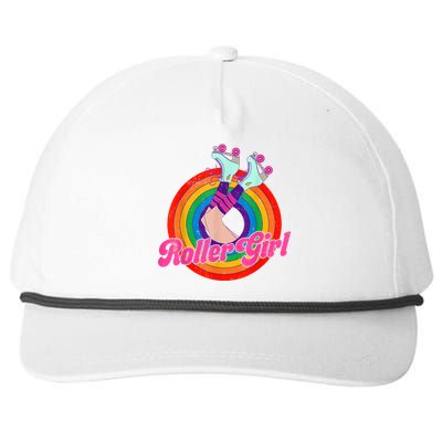 Roller Girl Skater Skating Retro Vintage 70s 80s Skates Snapback Five-Panel Rope Hat