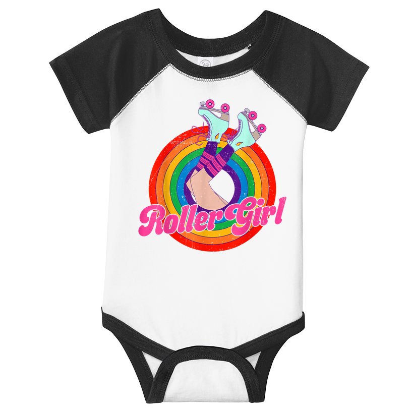 Roller Girl Skater Skating Retro Vintage 70s 80s Skates Infant Baby Jersey Bodysuit