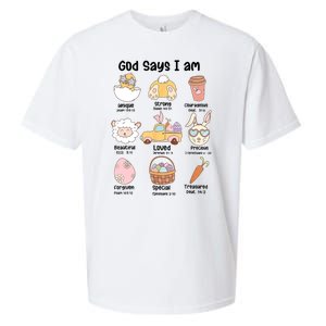 Retro God Says I Am Christian Jesus Happy Easter Day Bunny Sueded Cloud Jersey T-Shirt