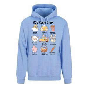 Retro God Says I Am Christian Jesus Happy Easter Day Bunny Unisex Surf Hoodie