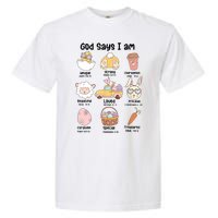 Retro God Says I Am Christian Jesus Happy Easter Day Bunny Garment-Dyed Heavyweight T-Shirt