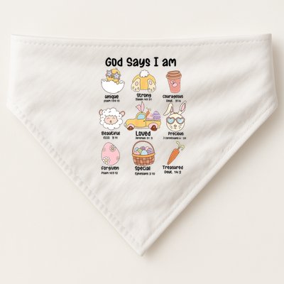 Retro God Says I Am Christian Jesus Happy Easter Day Bunny USA-Made Doggie Bandana