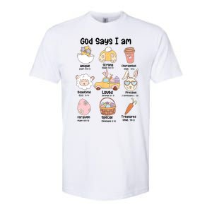 Retro God Says I Am Christian Jesus Happy Easter Day Bunny Softstyle CVC T-Shirt