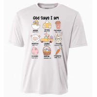 Retro God Says I Am Christian Jesus Happy Easter Day Bunny Cooling Performance Crew T-Shirt