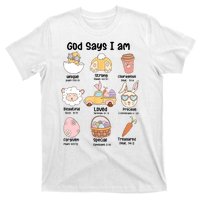 Retro God Says I Am Christian Jesus Happy Easter Day Bunny T-Shirt