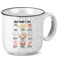 Retro God Says I Am Christian Jesus Happy Easter Day Bunny 15oz Campfire Ceramic Mug