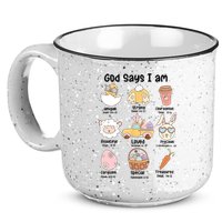 Retro God Says I Am Christian Jesus Happy Easter Day Bunny 15oz Campfire Ceramic Mug