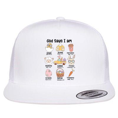 Retro God Says I Am Christian Jesus Happy Easter Day Bunny Flatbill Hat