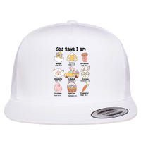 Retro God Says I Am Christian Jesus Happy Easter Day Bunny Flat Bill Trucker Hat