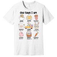 Retro God Says I Am Christian Jesus Happy Easter Day Bunny Premium T-Shirt