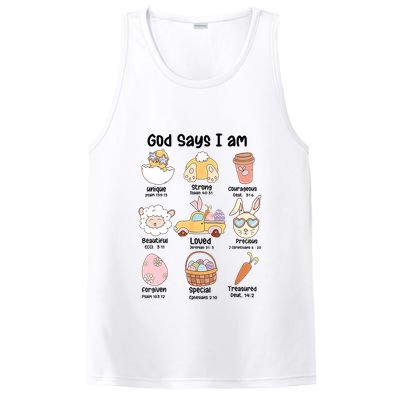 Retro God Says I Am Christian Jesus Happy Easter Day Bunny PosiCharge Competitor Tank