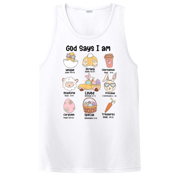 Retro God Says I Am Christian Jesus Happy Easter Day Bunny PosiCharge Competitor Tank