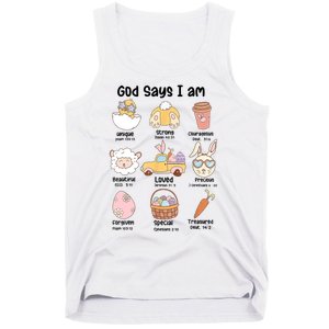 Retro God Says I Am Christian Jesus Happy Easter Day Bunny Tank Top