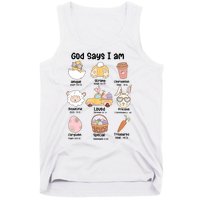 Retro God Says I Am Christian Jesus Happy Easter Day Bunny Tank Top