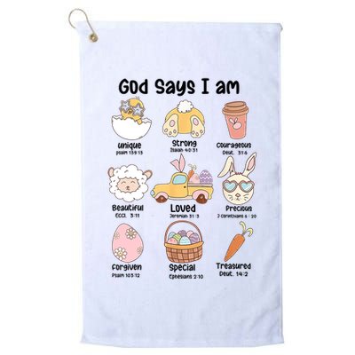 Retro God Says I Am Christian Jesus Happy Easter Day Bunny Golf Towel