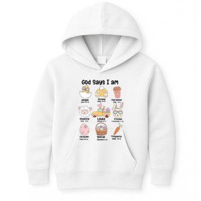 Retro God Says I Am Christian Jesus Happy Easter Day Bunny Kids Hoodie