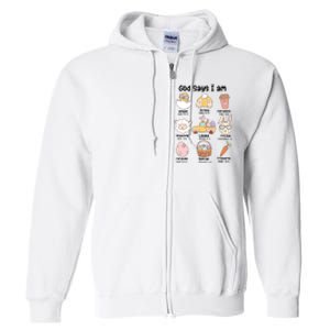 Retro God Says I Am Christian Jesus Happy Easter Day Bunny Full Zip Hoodie