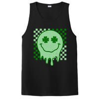 Retro Groovy St Patricks Day Hippie Smile Face Shamrock PosiCharge Competitor Tank