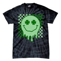 Retro Groovy St Patricks Day Hippie Smile Face Shamrock Tie-Dye T-Shirt