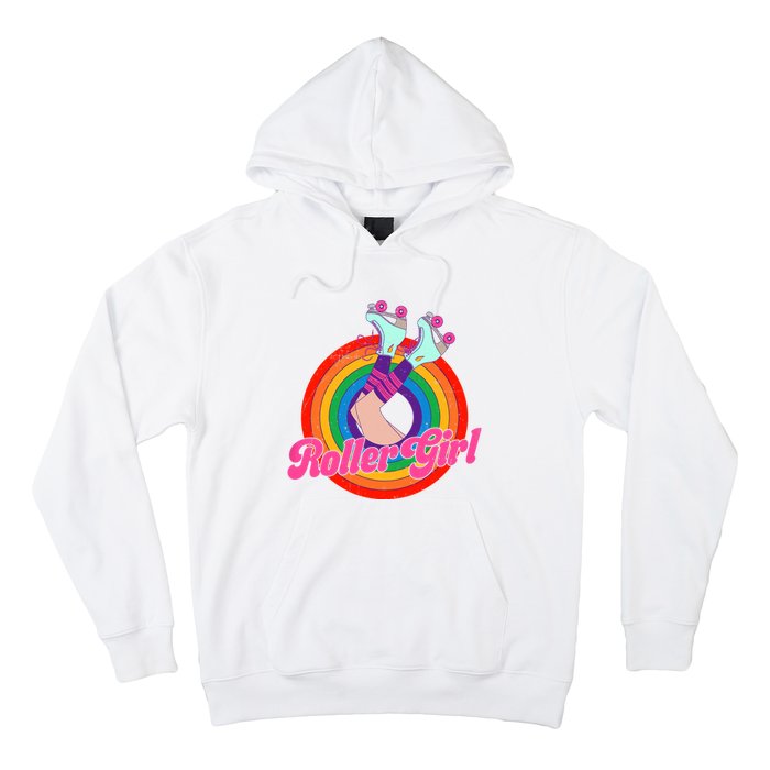 Roller Girl Skater Skating Retro Vintage 70s 80s Skates Hoodie