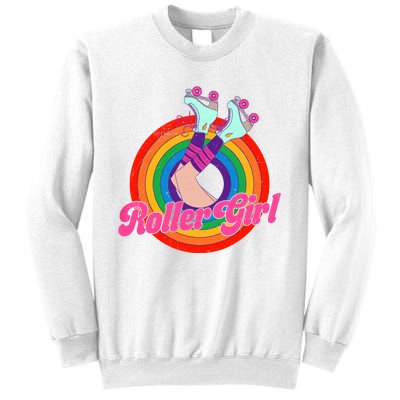 Roller Girl Skater Skating Retro Vintage 70s 80s Skates Sweatshirt