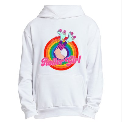 Roller Girl Skater Skating Retro Vintage 70s 80s Skates Urban Pullover Hoodie