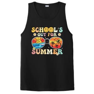 Retro Groovy School's Out For Summer Graduation Teacher PosiCharge Competitor Tank