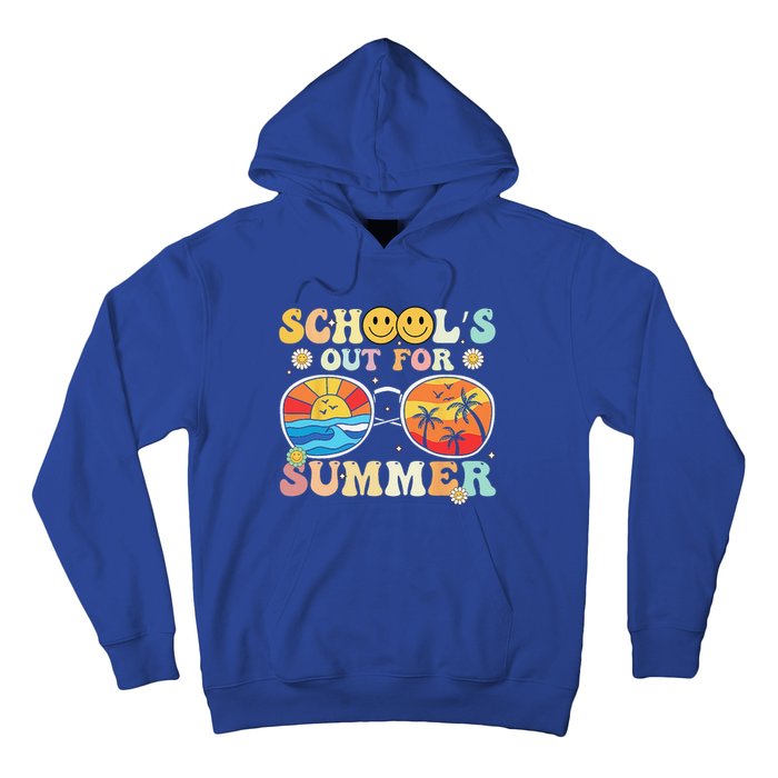 Retro Groovy School's Out For Summer Graduation Teacher Hoodie