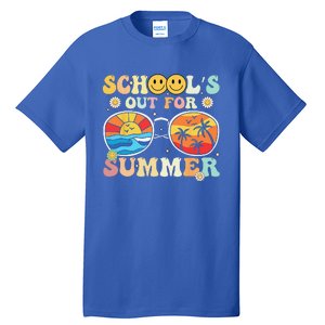 Retro Groovy School's Out For Summer Graduation Teacher Tall T-Shirt