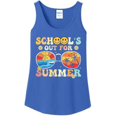 Retro Groovy School's Out For Summer Graduation Teacher Ladies Essential Tank