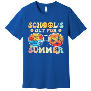 Retro Groovy School's Out For Summer Graduation Teacher Premium T-Shirt