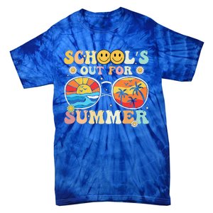 Retro Groovy School's Out For Summer Graduation Teacher Tie-Dye T-Shirt