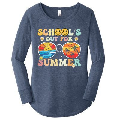 Retro Groovy School's Out For Summer Graduation Teacher Women's Perfect Tri Tunic Long Sleeve Shirt