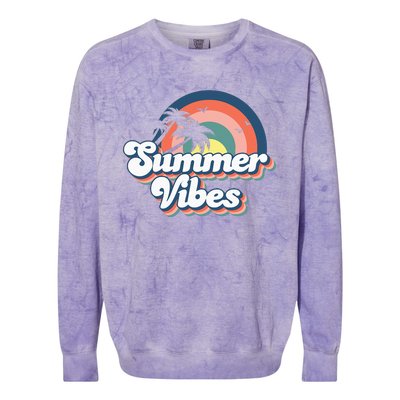 Retro Groovy Summer Vibes For Women Men Kids Summer Vacation Colorblast Crewneck Sweatshirt