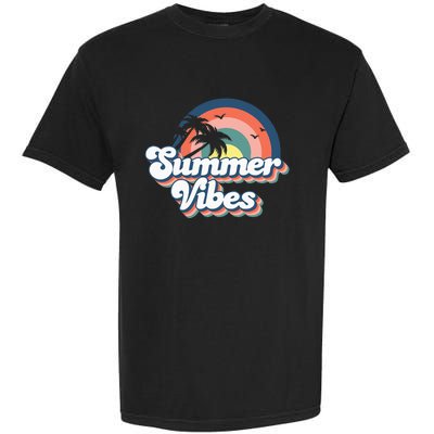 Retro Groovy Summer Vibes For Women Men Kids Summer Vacation Garment-Dyed Heavyweight T-Shirt