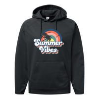 Retro Groovy Summer Vibes For Women Men Kids Summer Vacation Performance Fleece Hoodie