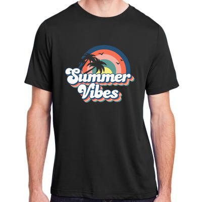 Retro Groovy Summer Vibes For Women Men Kids Summer Vacation Adult ChromaSoft Performance T-Shirt